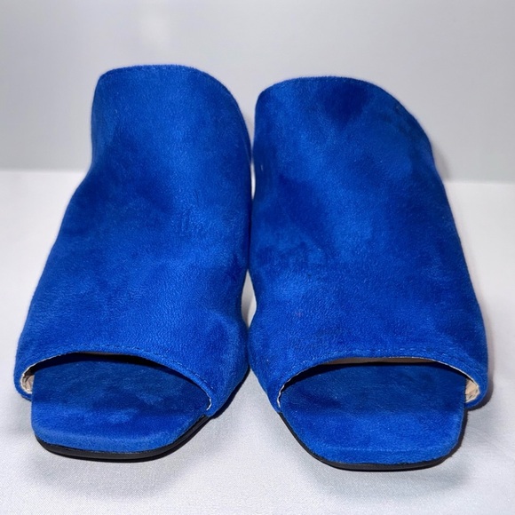 Journee Collection Blue Heeled Mules - Picture 4 of 6